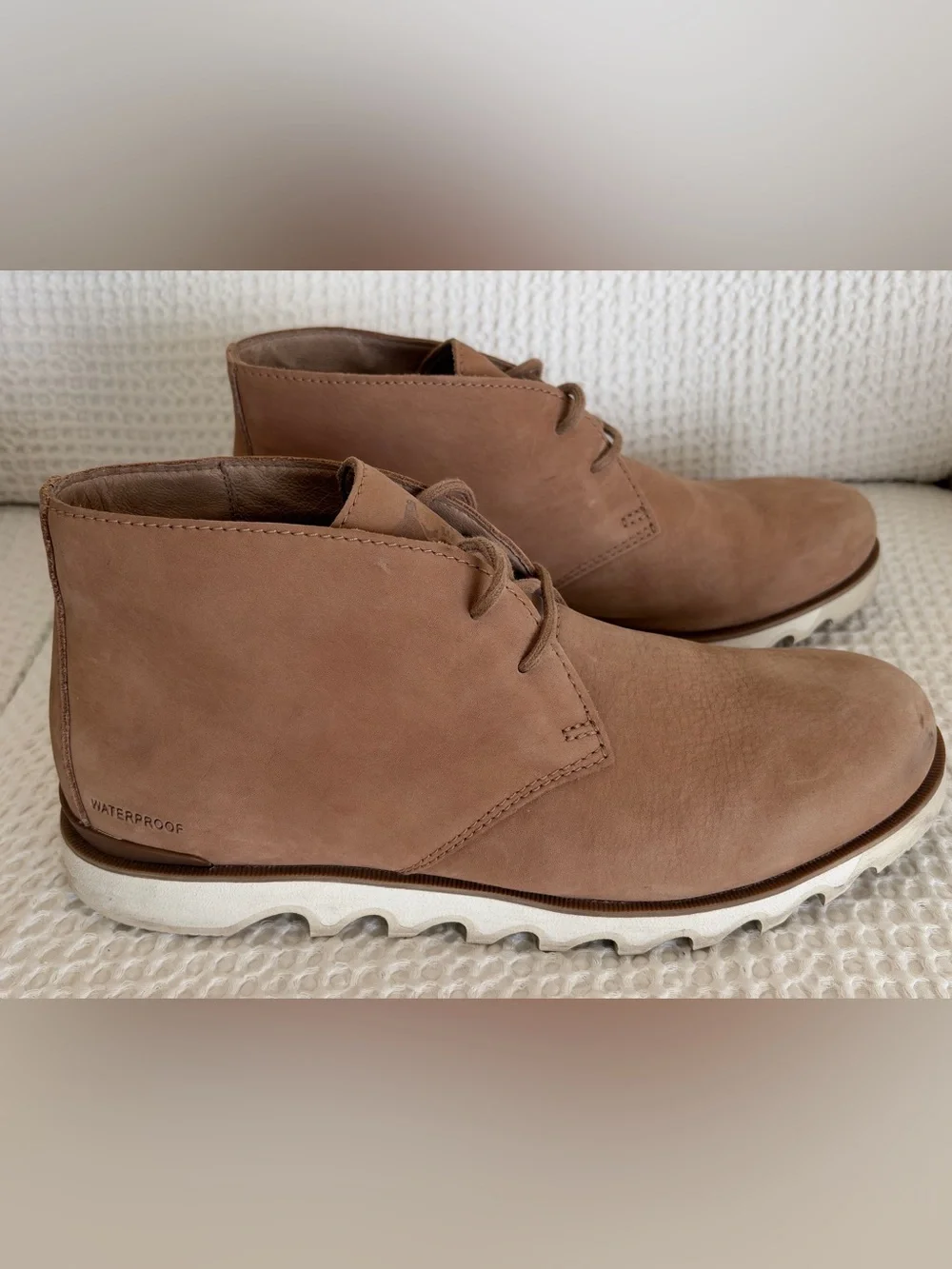 Men's Sorel Kezar Chukka Waterproof Ankle Boots Tan Nubuck Leather Size 12